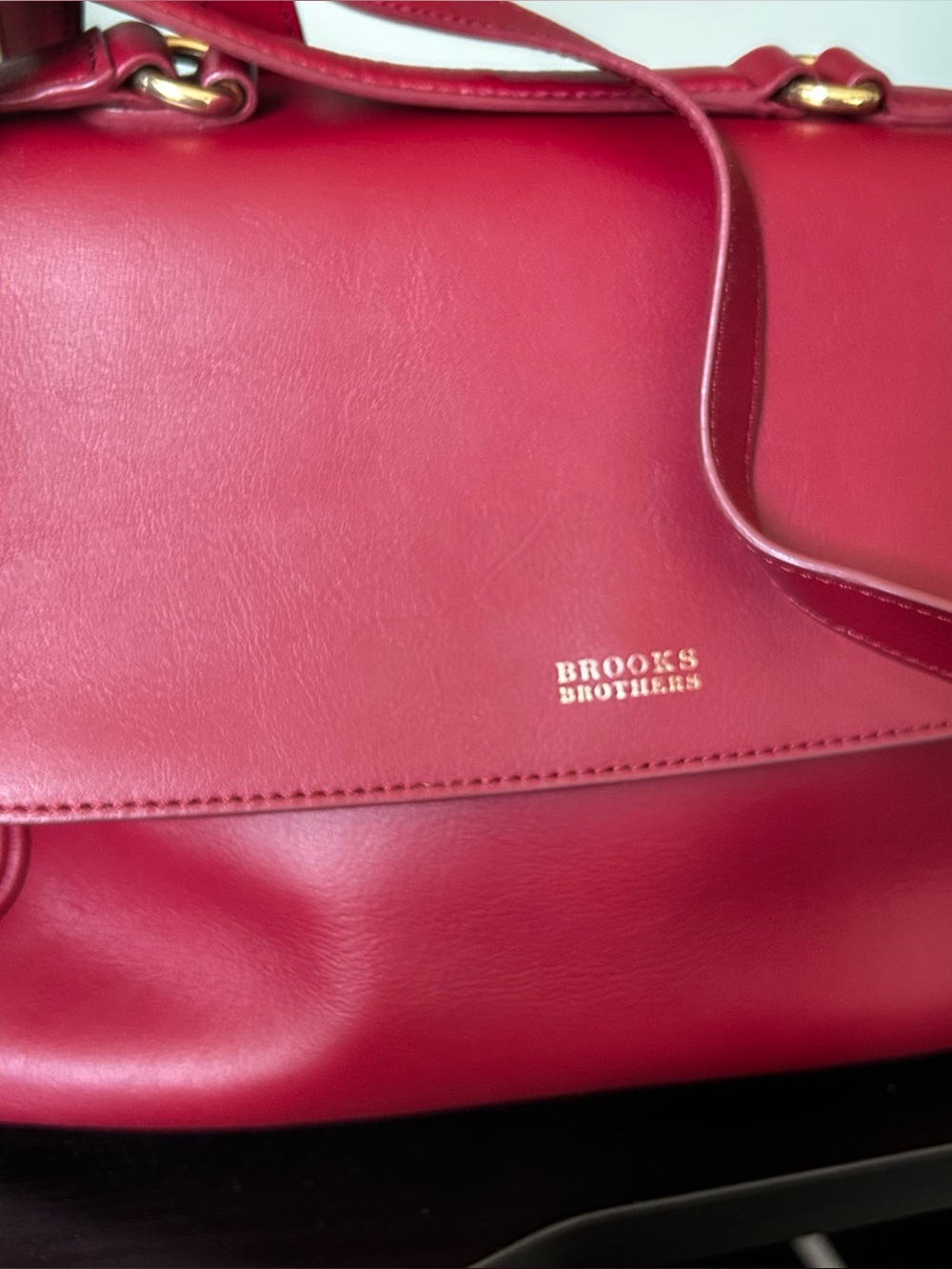 Brooks Brothers Red Leather Shoulder Bag like new